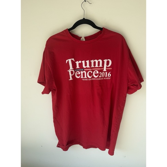 Sociitee Other - Sociitee Red Trump Pence 2016 Graphic Logo Crew Neck Short Sleeve T-Shirt Men L